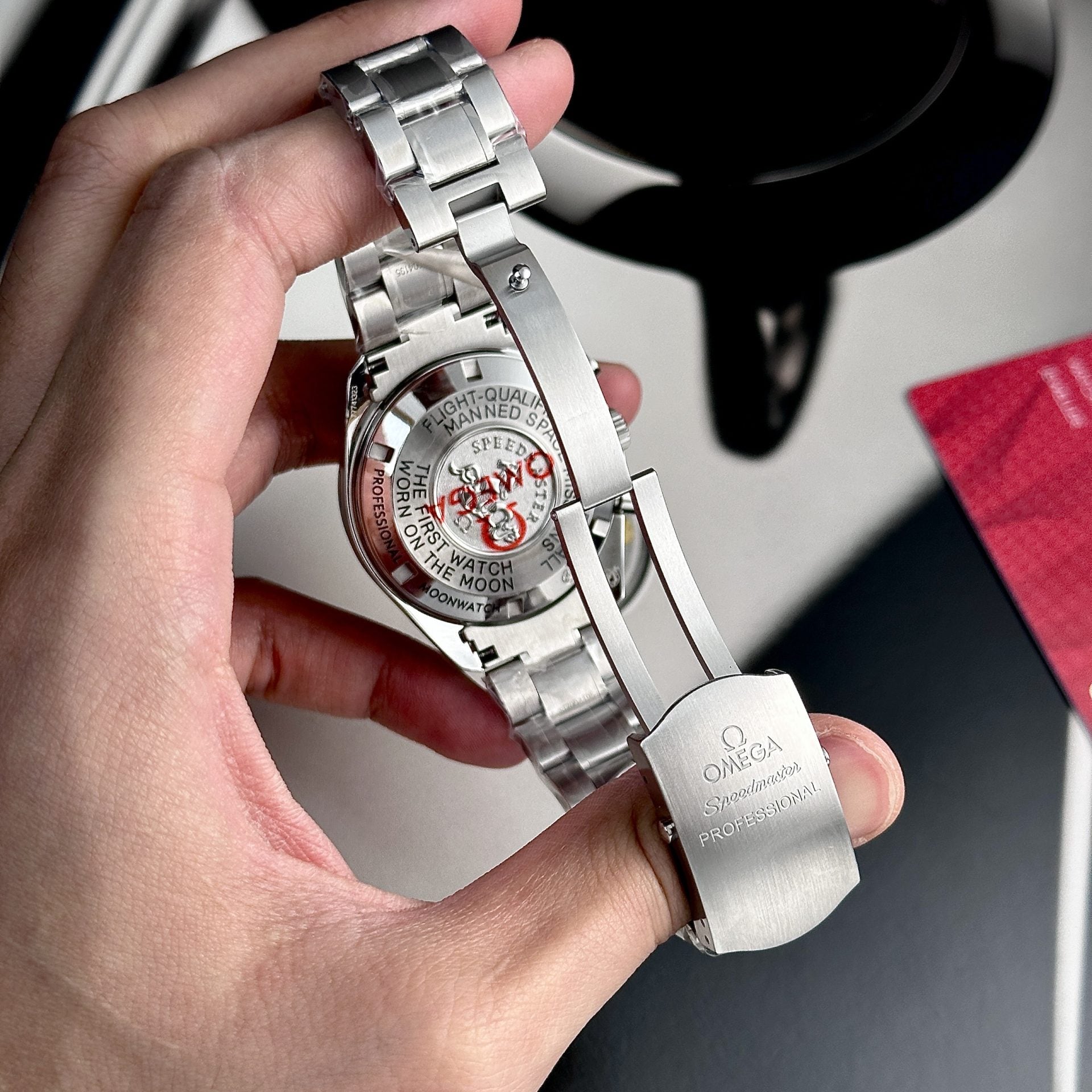 Omega Watch Speedmaster Moonwatch Black Dial Metal Wire 42mm - Image 7