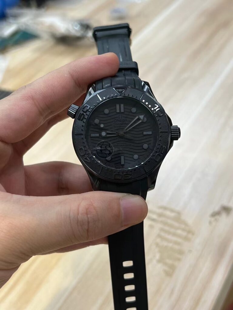 Omega Seamaster Watch Black Ceramic Case Rubber Strap 42mm