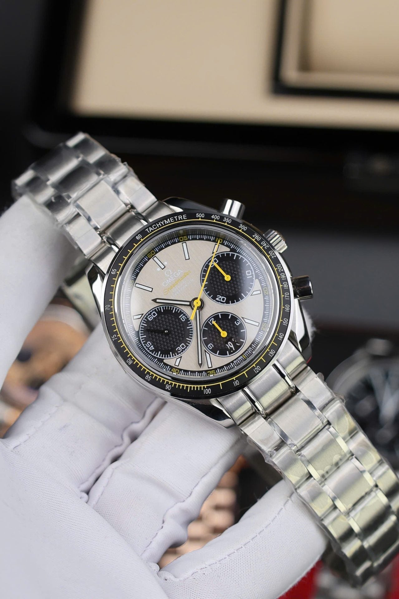 Omega Speedmaster Watch Racing Chronograph Gray Dial 40mm - Image 5