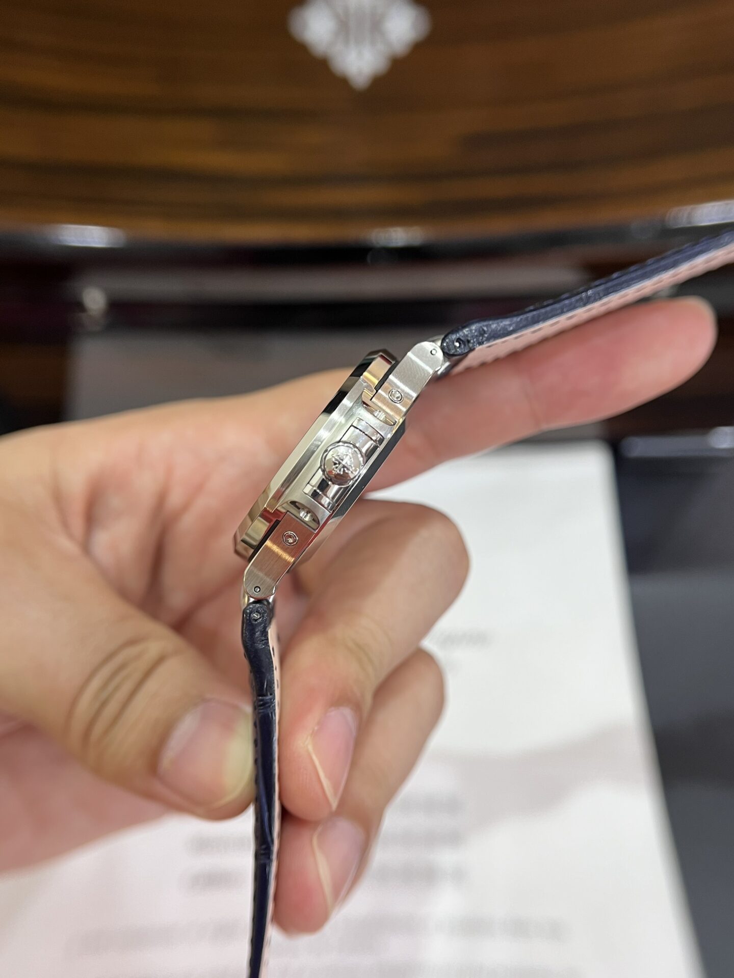 Patek Philippe Nautilus 5726G Watch Blue Leather Strap 40.5mm - Image 4