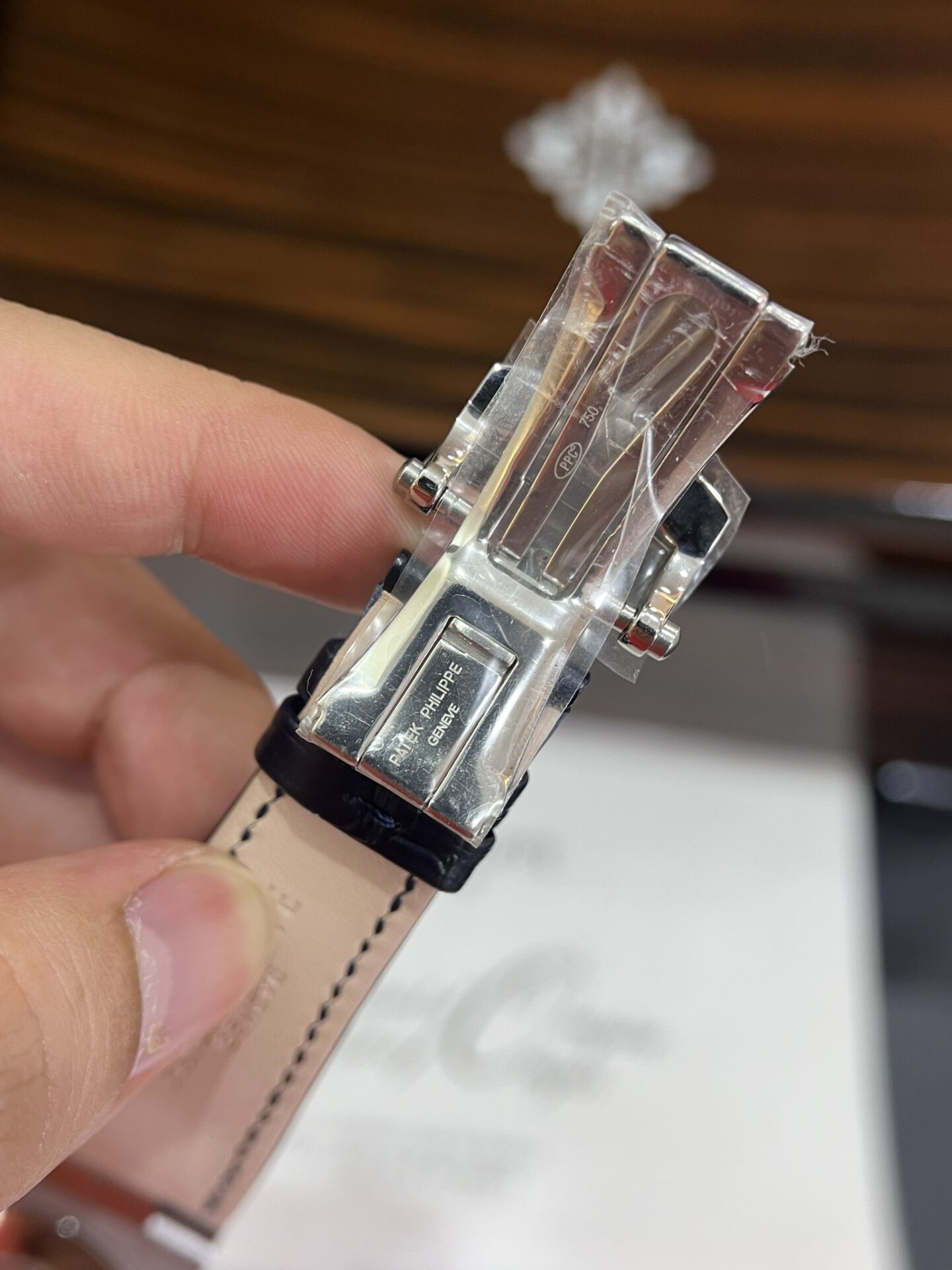 Patek Philippe Nautilus 5726G Watch Blue Leather Strap 40.5mm - Image 6