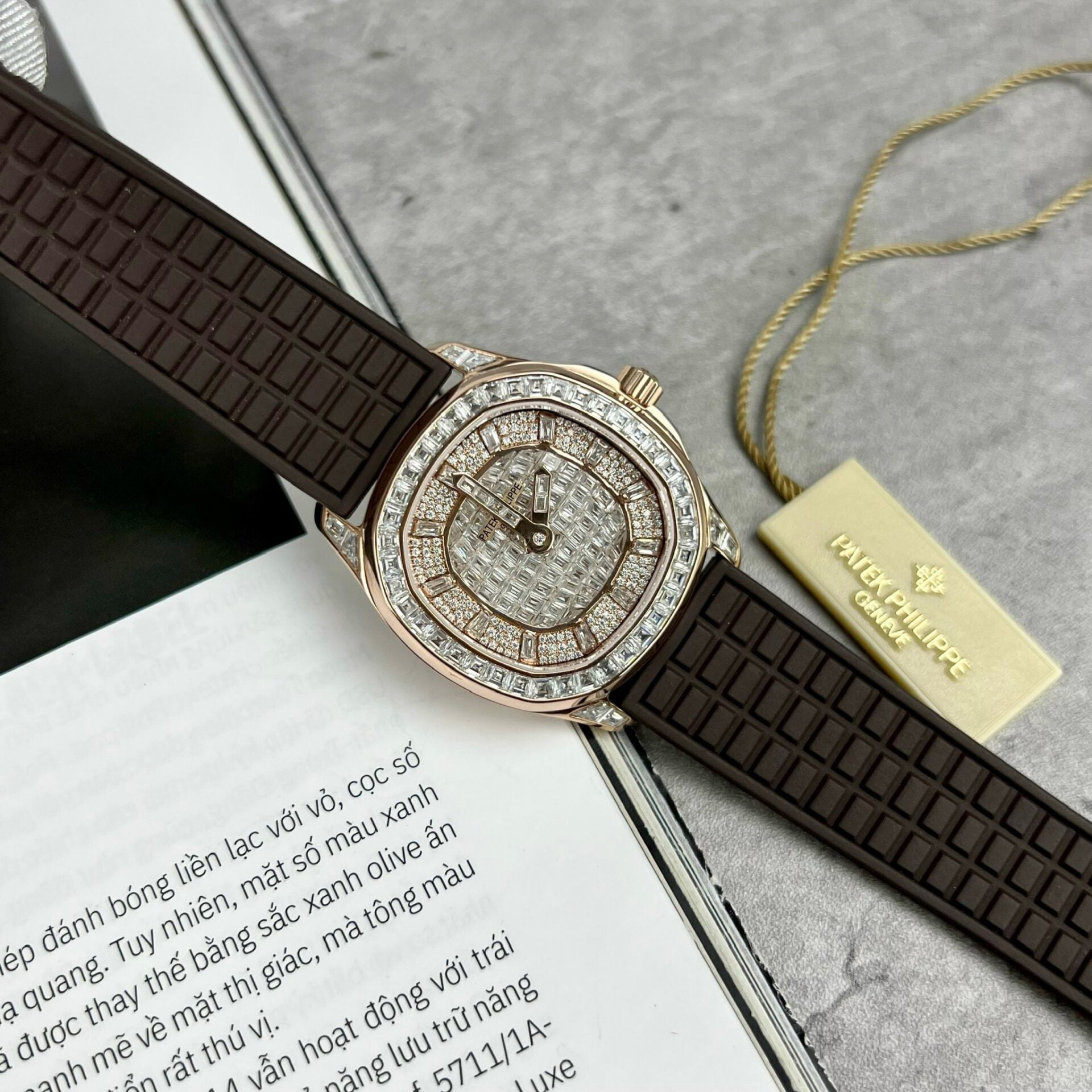 Patek Philippe Aquanaut 5062 Watch Gold Wrapped Moissanite 35.6mm - Image 3