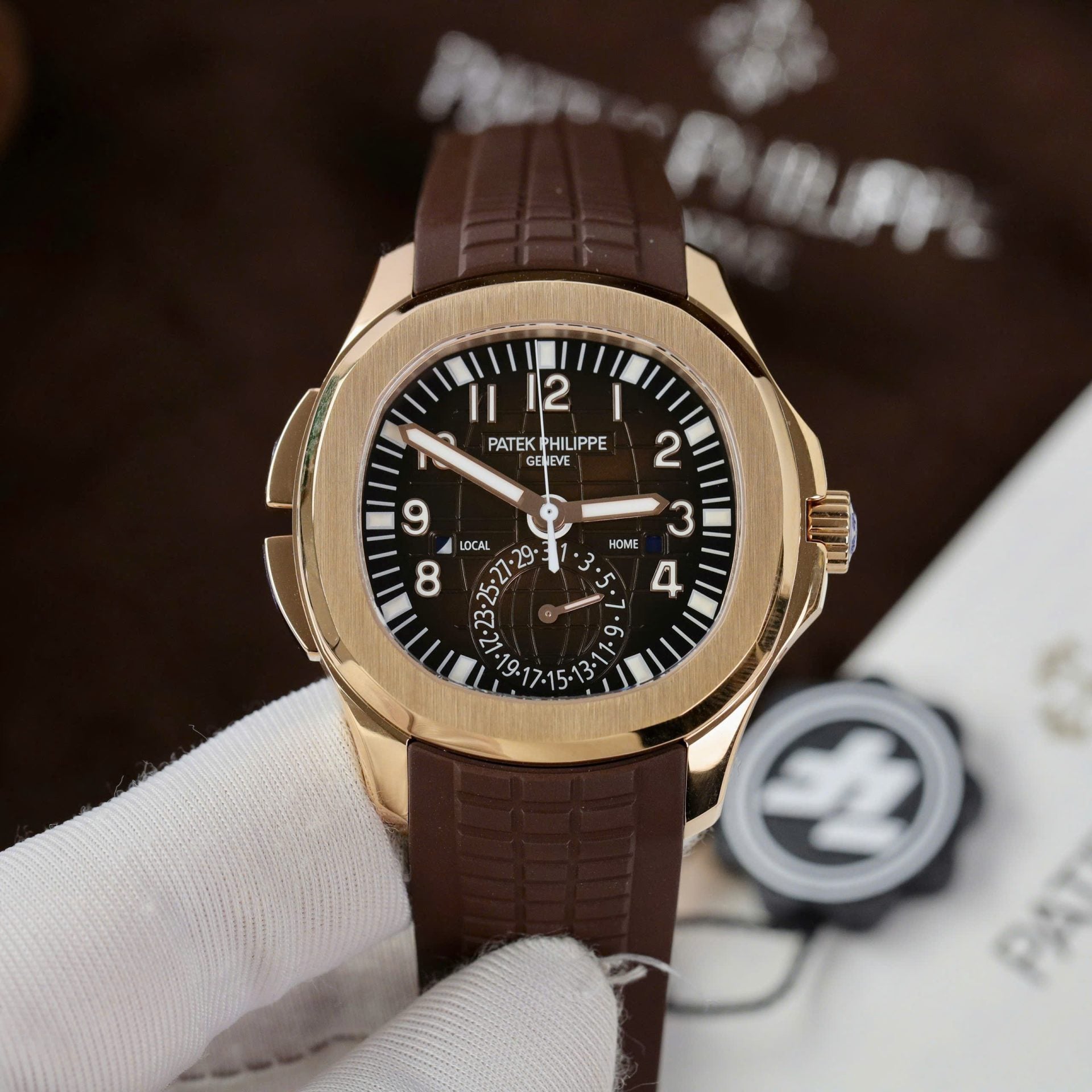 Patek Philippe Aquanaut 5164R Watch Brown Dial Rubber Strap 40.8mm