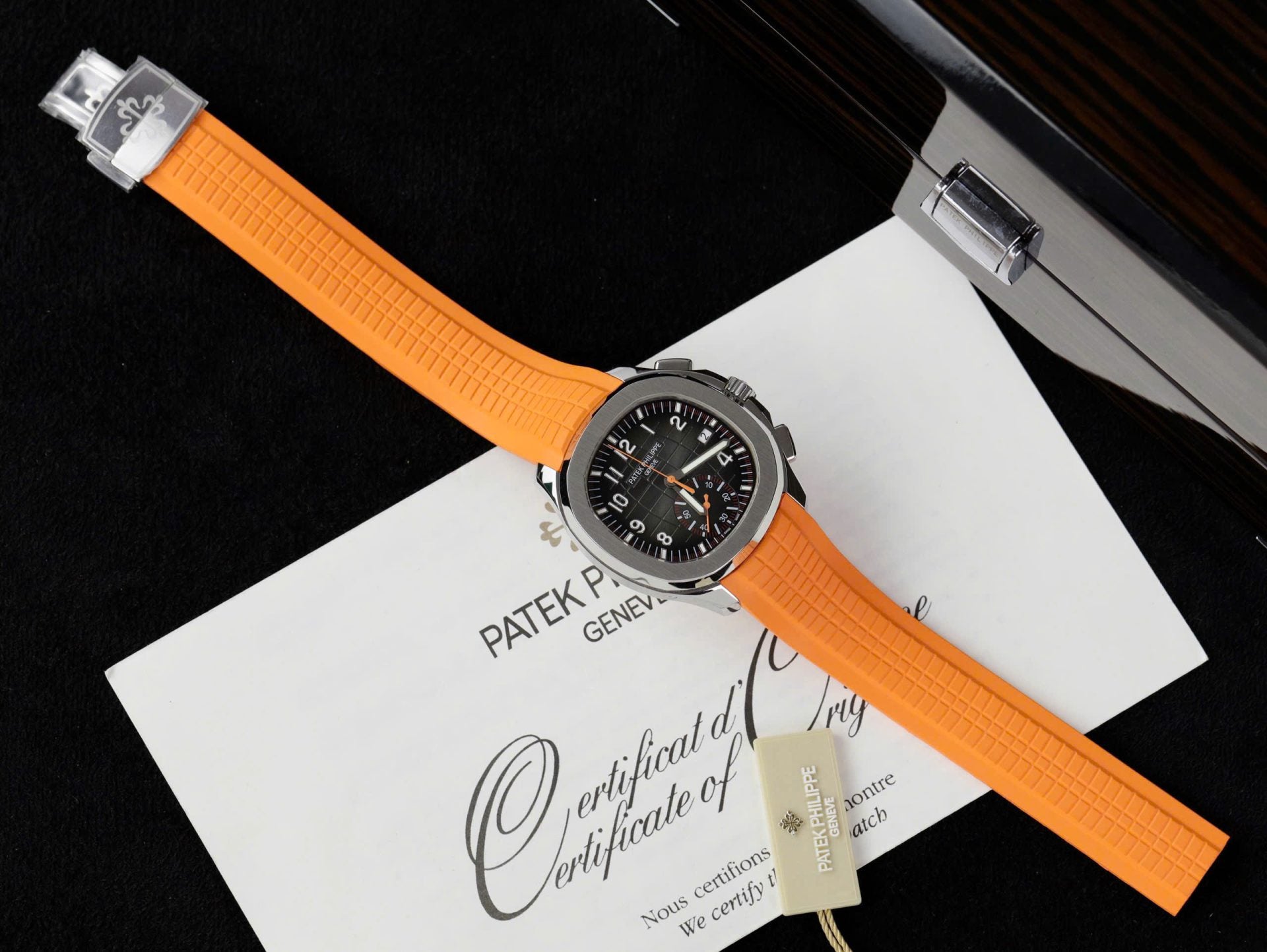 Patek Philippe Aquanaut 5968A Watch Orange Rubber Strap 42.2mm