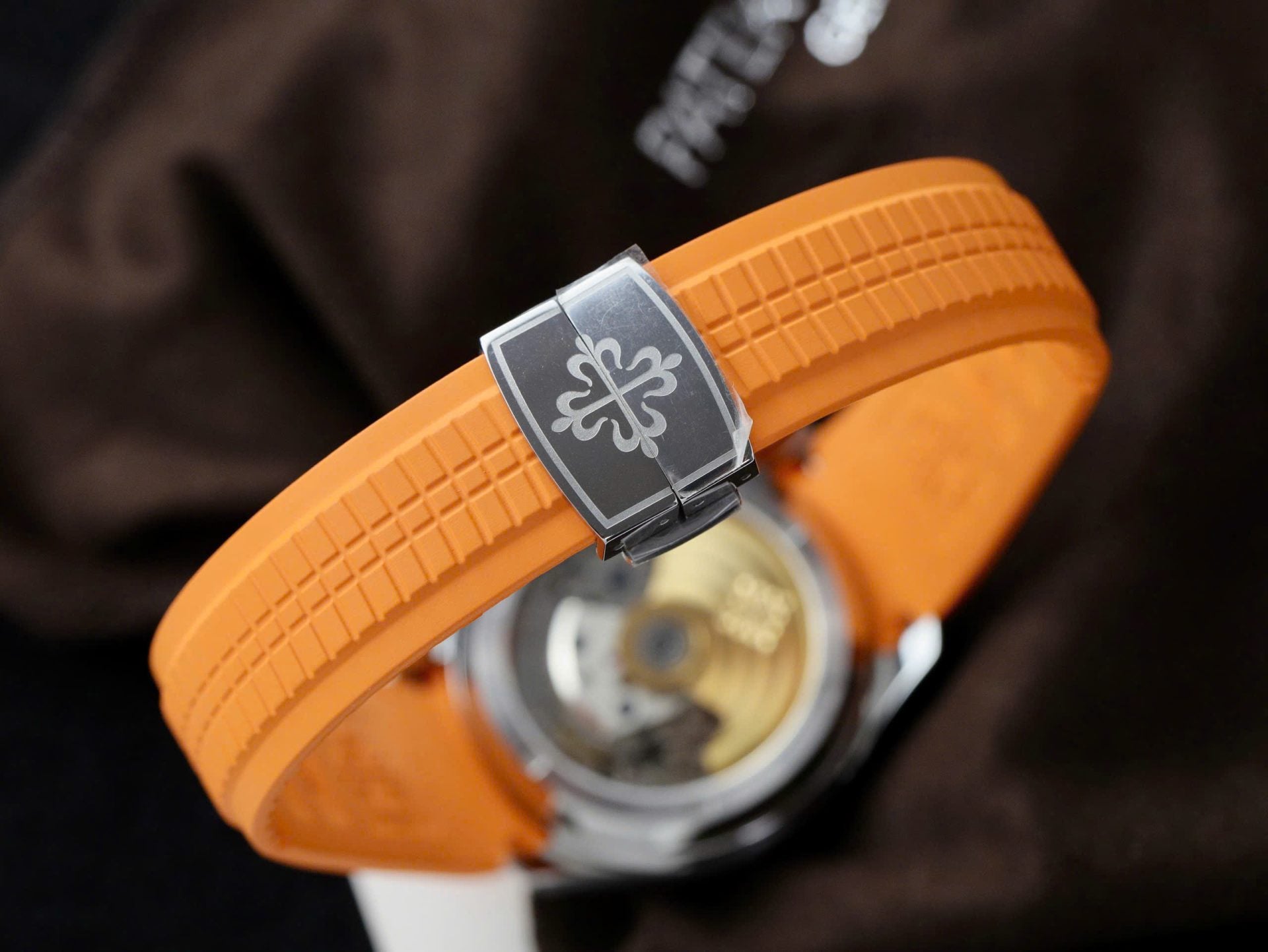 Patek Philippe Aquanaut 5968A Watch Orange Rubber Strap 42.2mm - Image 8