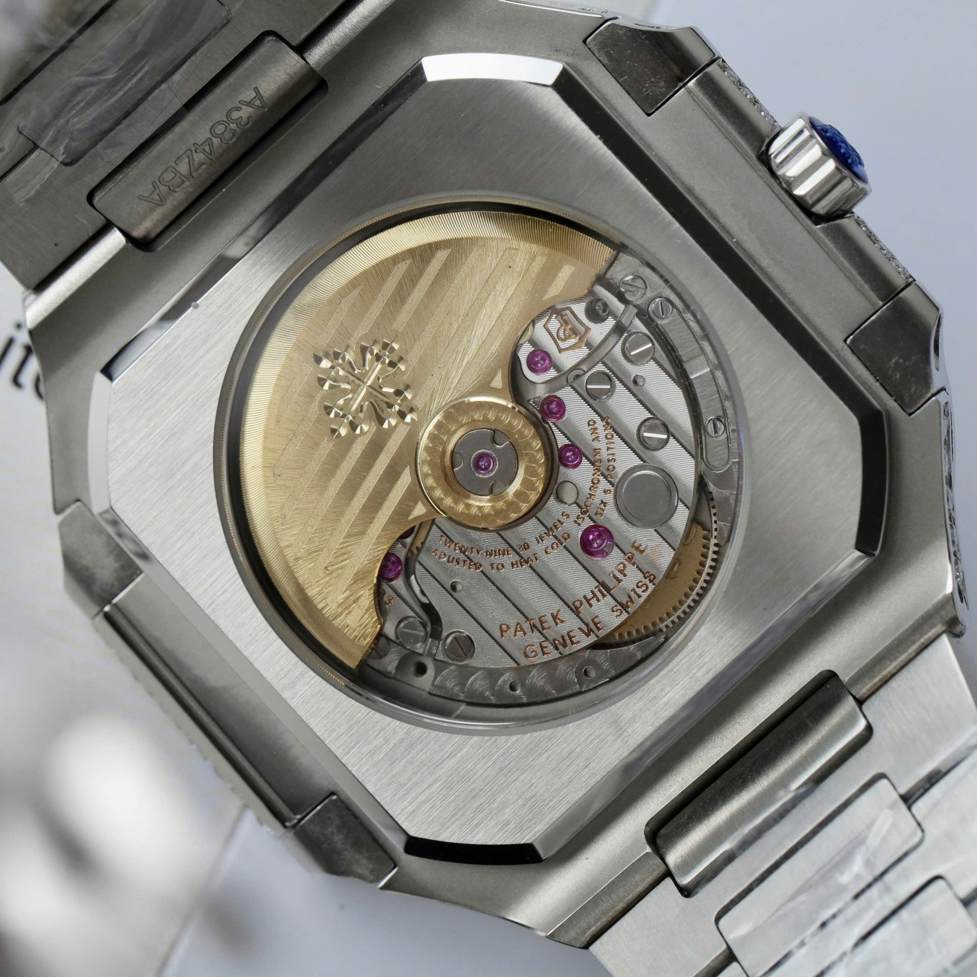 Patek Philippe Cubitus 5821 Dial Brown Watch Full Diamonds Moissanite 45mm - Image 9