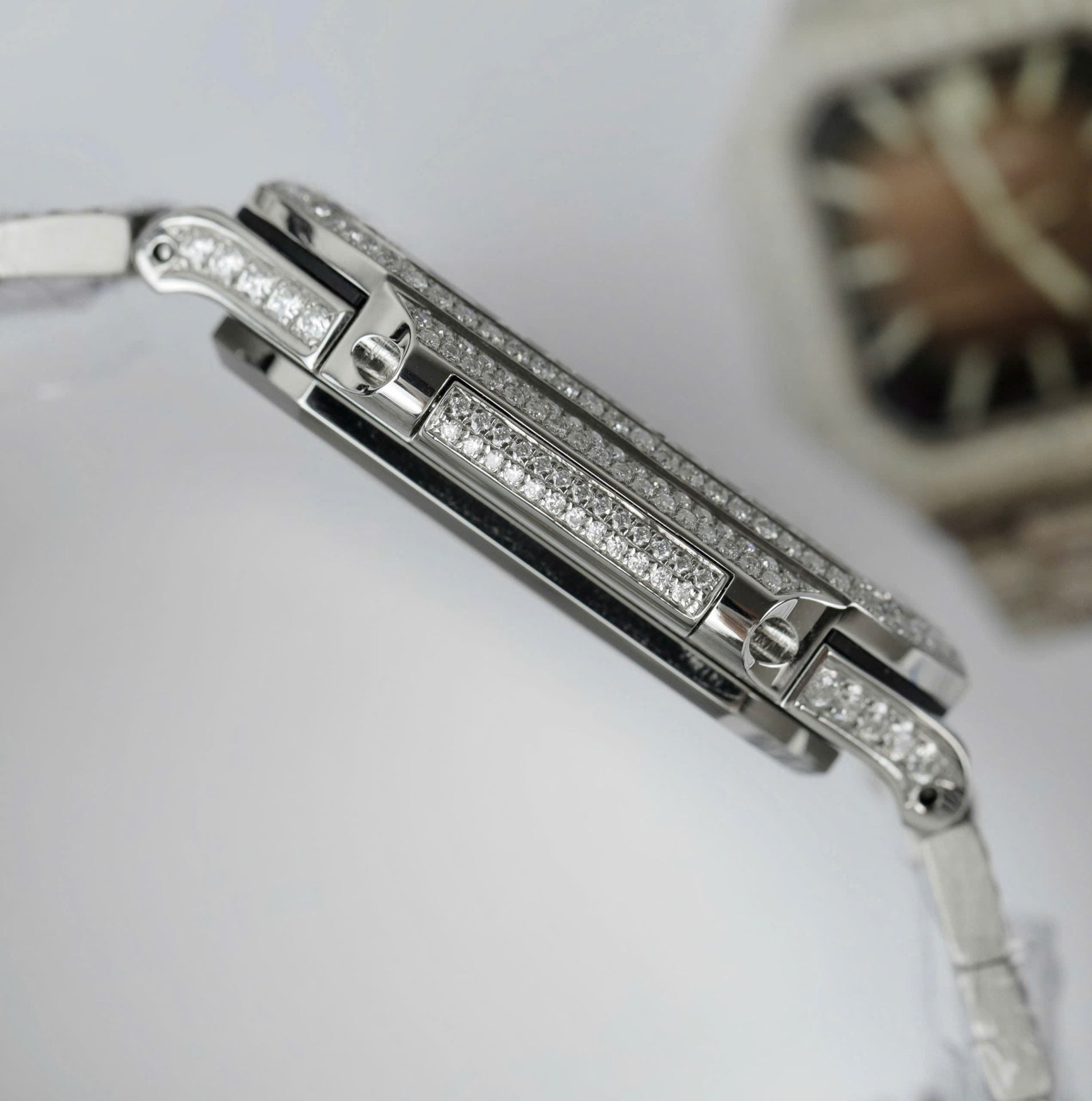 Patek Philippe Cubitus 5821 Dial Brown Watch Full Diamonds Moissanite 45mm - Image 8