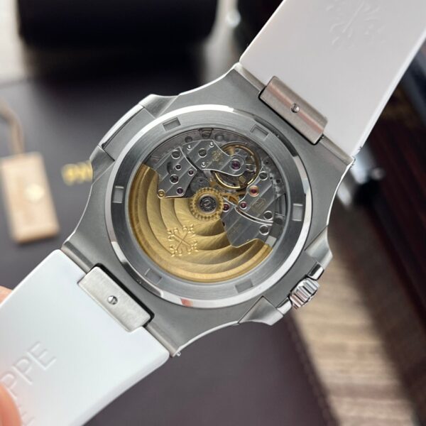 Patek Philippe Nautilus 5711 Watch White Rubber Strap 40mm - Image 6