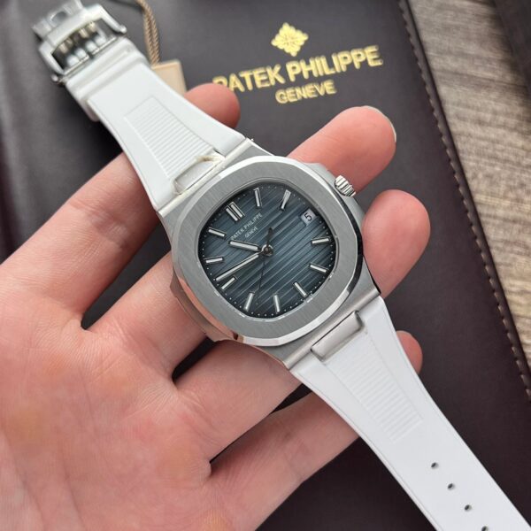 Patek Philippe Nautilus 5711 Watch White Rubber Strap 40mm - Image 2