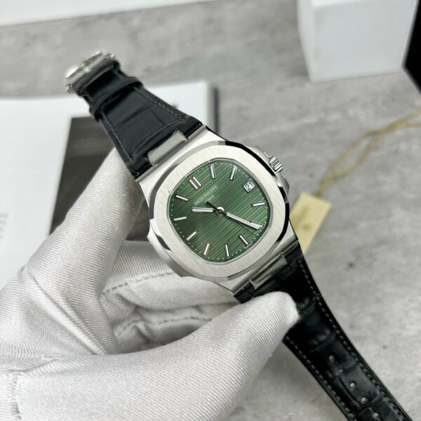 Patek Philippe Nautilus 5711 Watch Leather Strap Green Dial 40mm - Image 4