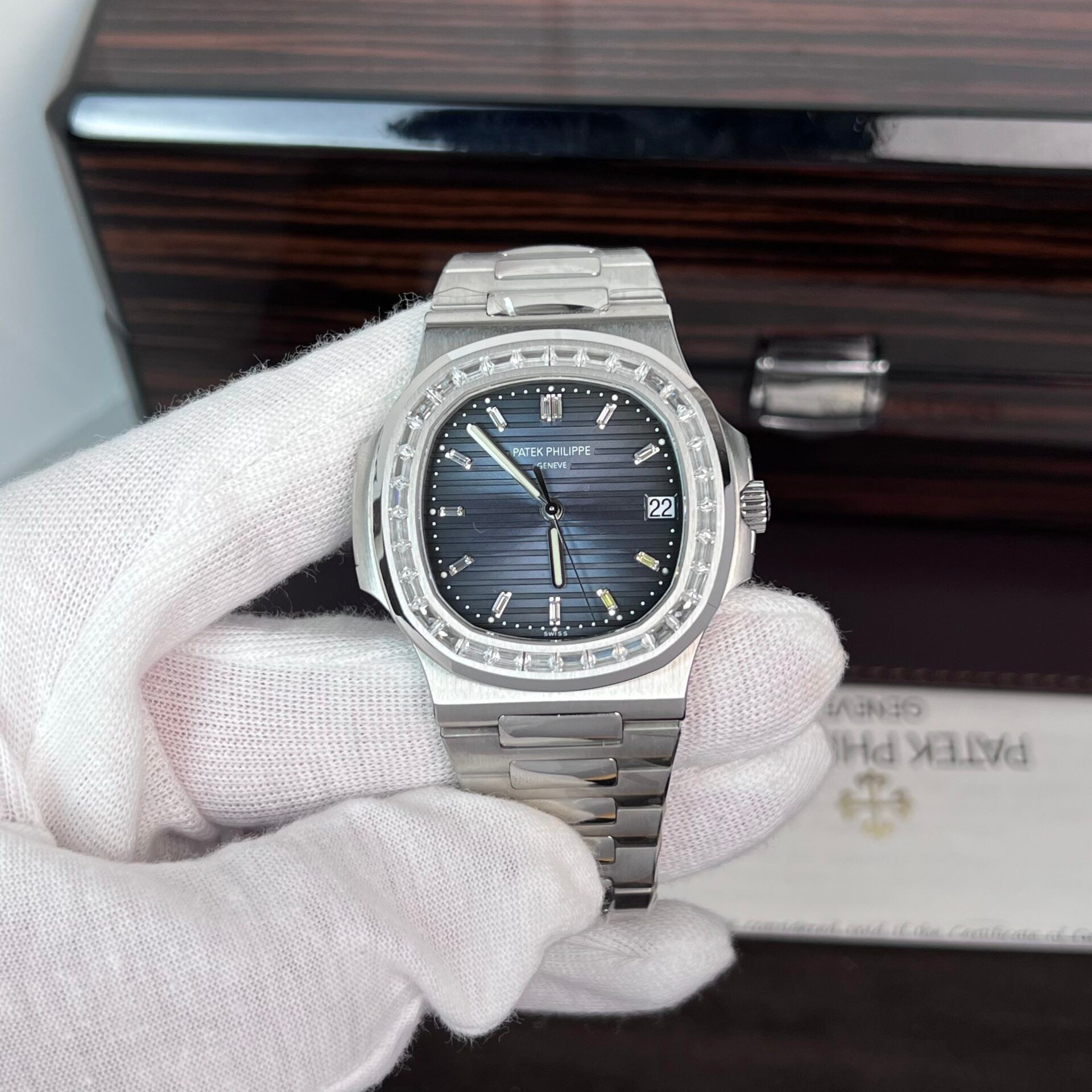 Patek Philippe Nautilus 5723 Watch Blue Dial Diamond 40mm