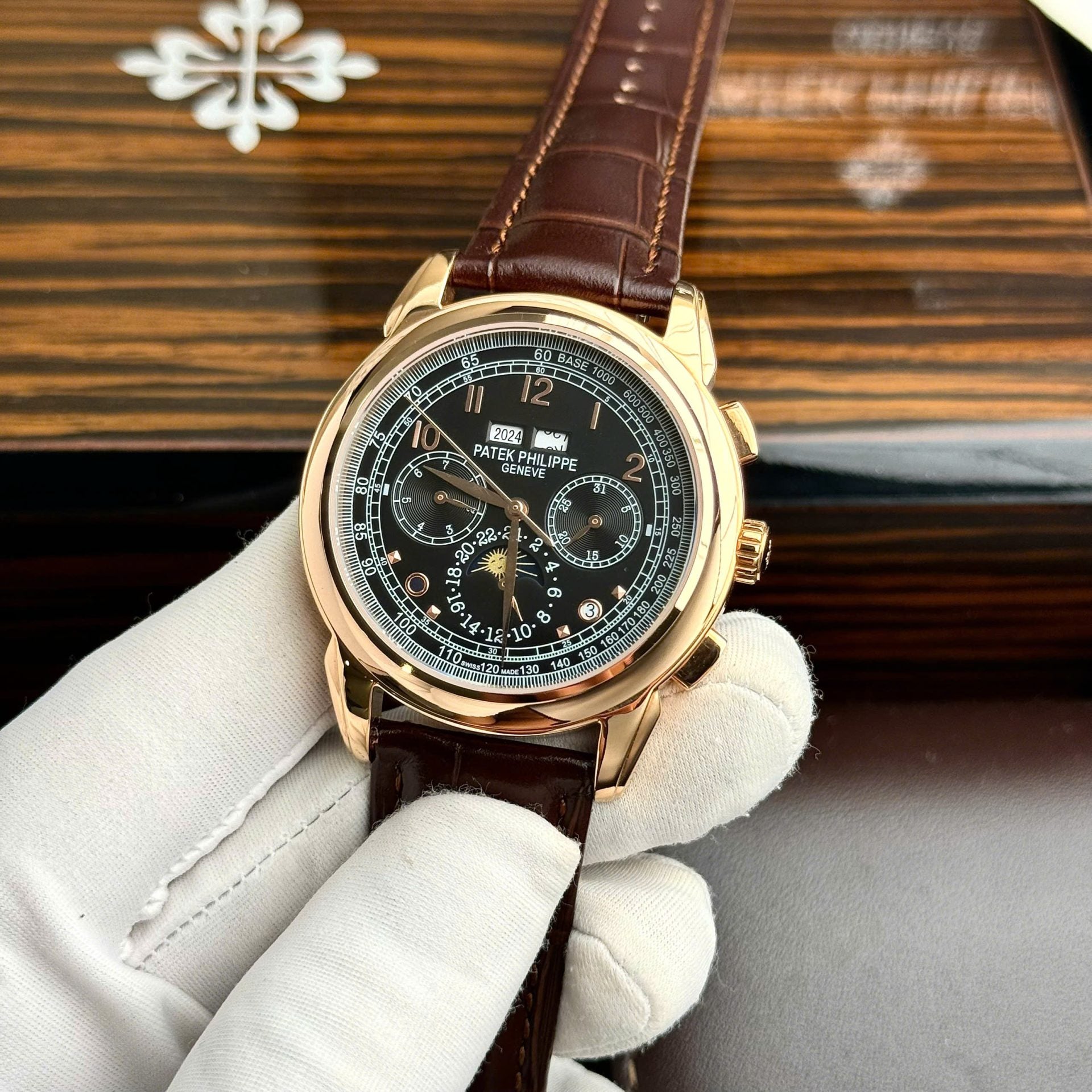 Patek Philippe Perpetal Calendar 5270 Watch Leather Strap 41mm - Image 2