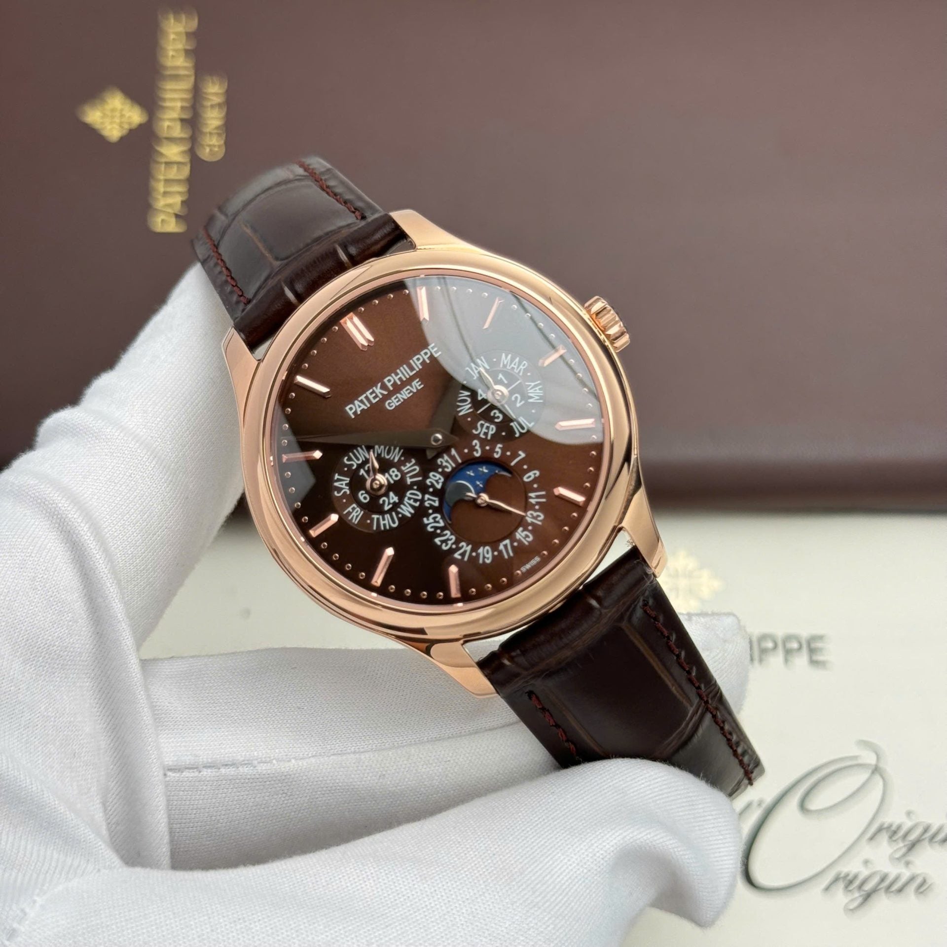 Patek Philippe Grand Complications 5327 Watch Brown Dial Leather Strap 40mm