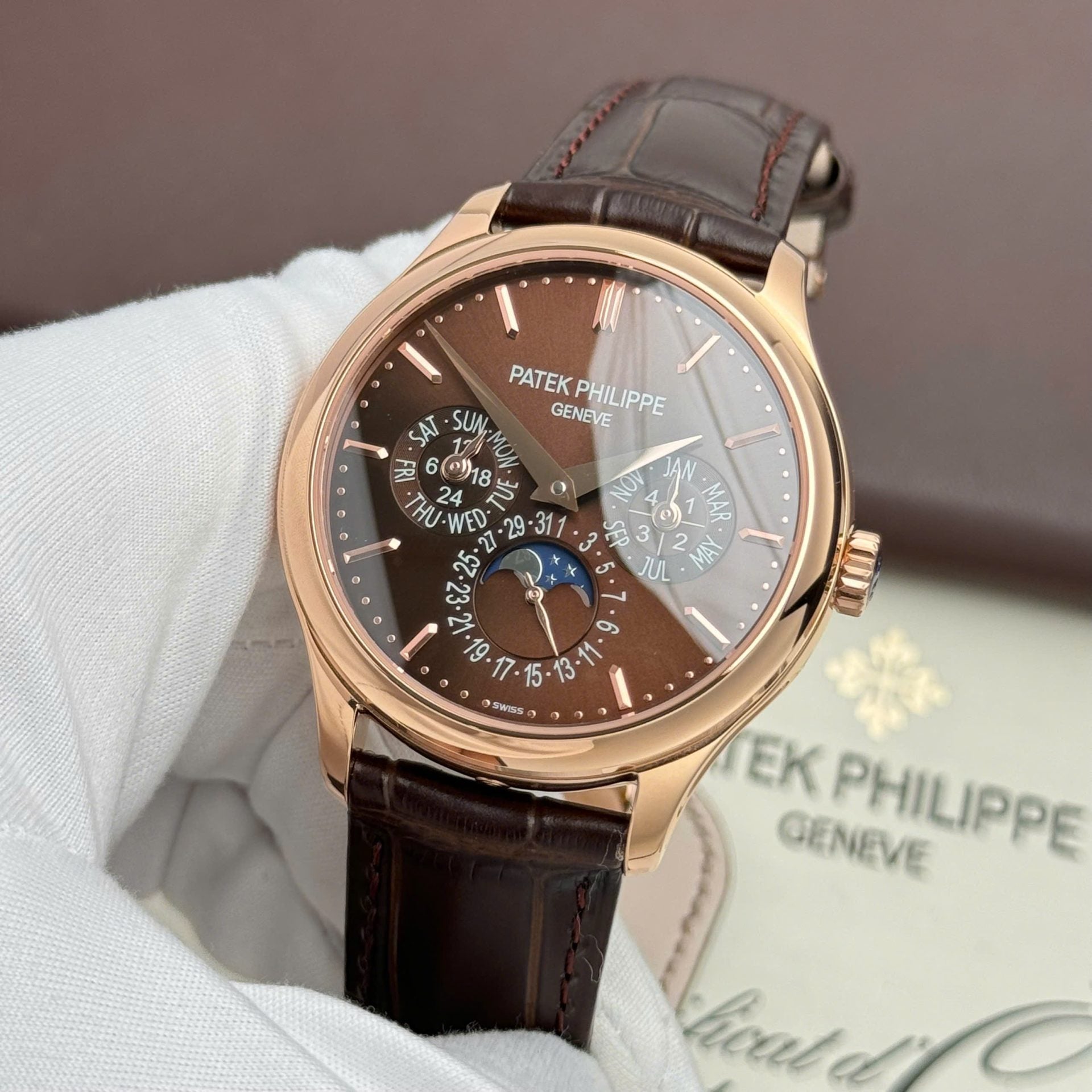 Patek Philippe Grand Complications 5327 Watch Brown Dial Leather Strap 40mm - Image 2