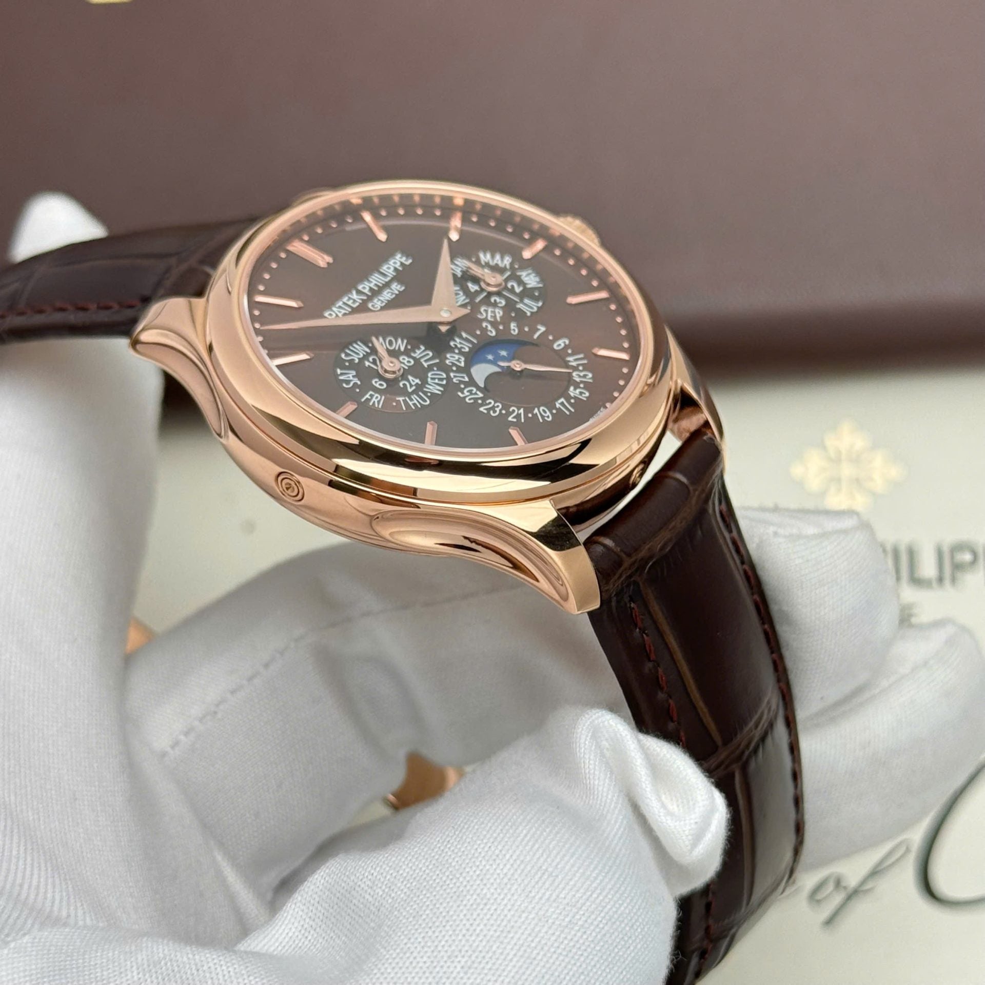 Patek Philippe Grand Complications 5327 Watch Brown Dial Leather Strap 40mm - Image 5