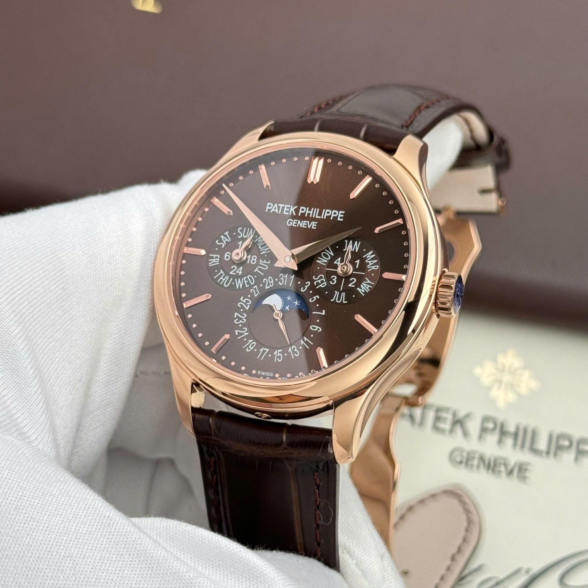 Patek Philippe Grand Complications 5327 Watch Brown Dial Leather Strap 40mm - Image 4