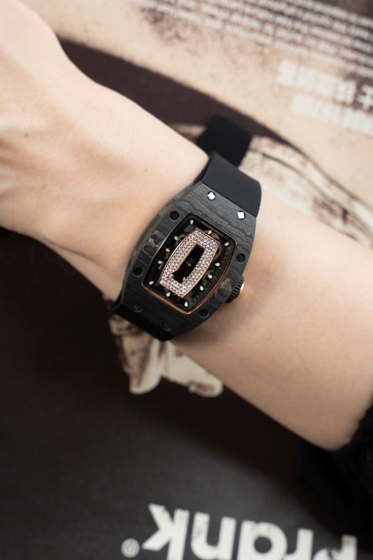 Richard Mille RM07-01 Carbon Watch Black Rubber Strap 36mm - Image 6