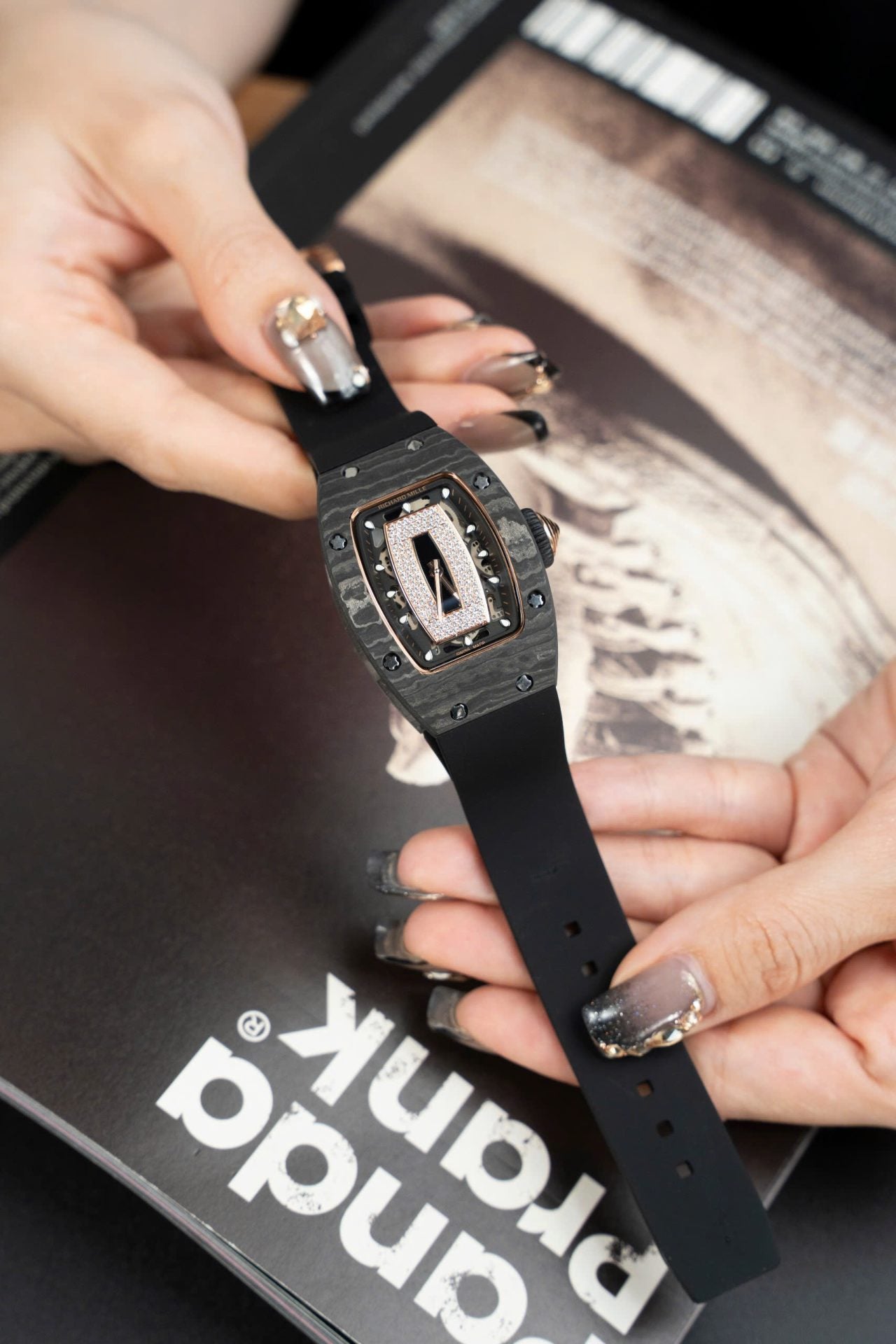 Richard Mille RM07-01 Carbon Watch Black Rubber Strap 36mm - Image 2