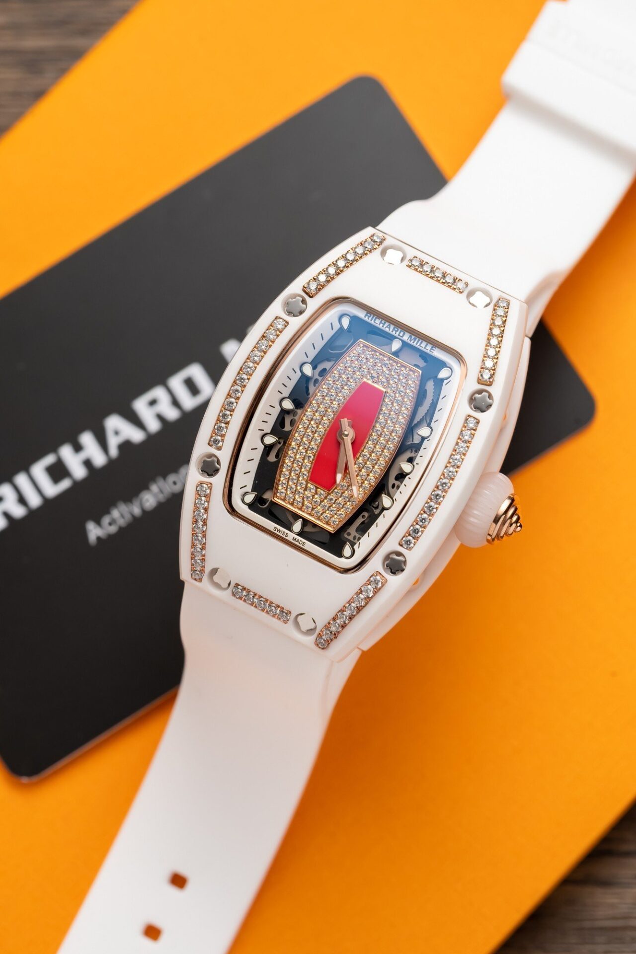 Richard Mille RM07-01 Watch With Diamonds White Ceramic Case 36mm