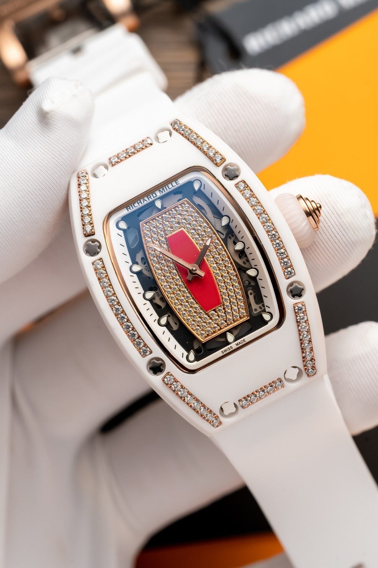 Richard Mille RM07-01 Watch With Diamonds White Ceramic Case 36mm - Image 3