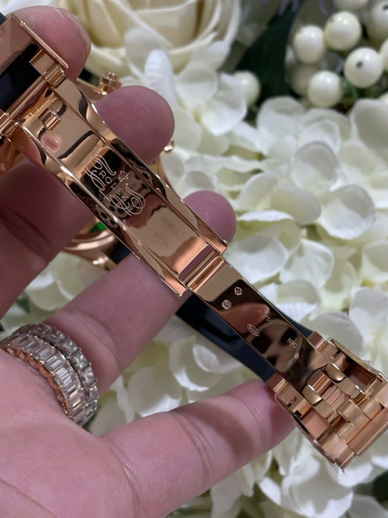 Đồng Hồ Rolex Chế Tác Daytona 116588TBR Giraffeb Chestnut Bọc Vàng Hồng 18K Đính Moissanite 40mm (1)