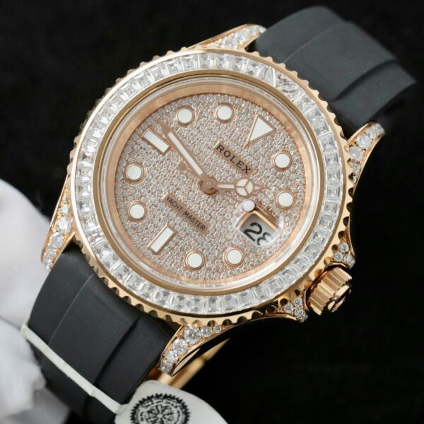 Rolex Yacht Watch Gold Wrapped + Moissanite Diamonds 40mm - Image 2