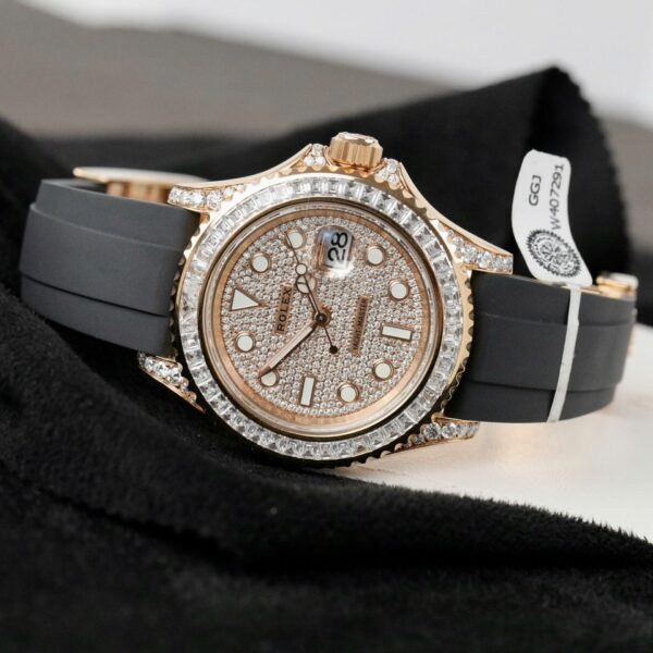 Rolex Yacht Watch Gold Wrapped + Moissanite Diamonds 40mm - Image 4