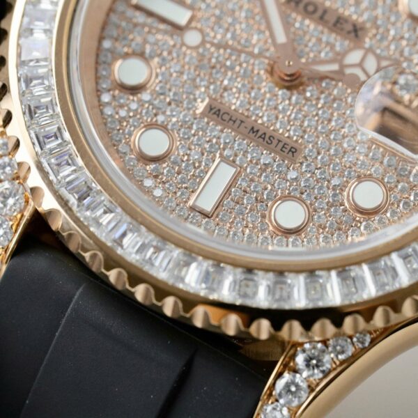 Rolex Yacht Watch Gold Wrapped + Moissanite Diamonds 40mm - Image 7