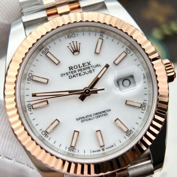 Rolex Watches Date Just 126331 Demi Rose White Dial 41mm - Image 3