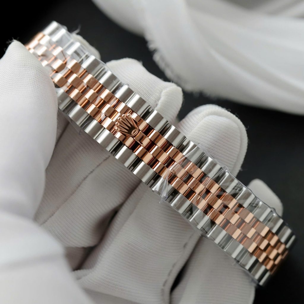 Đồng Hồ Rolex DateJust Nữ Replica 11 Demi Vàng Hồng Mặt Chocolate THB 31mm (2)