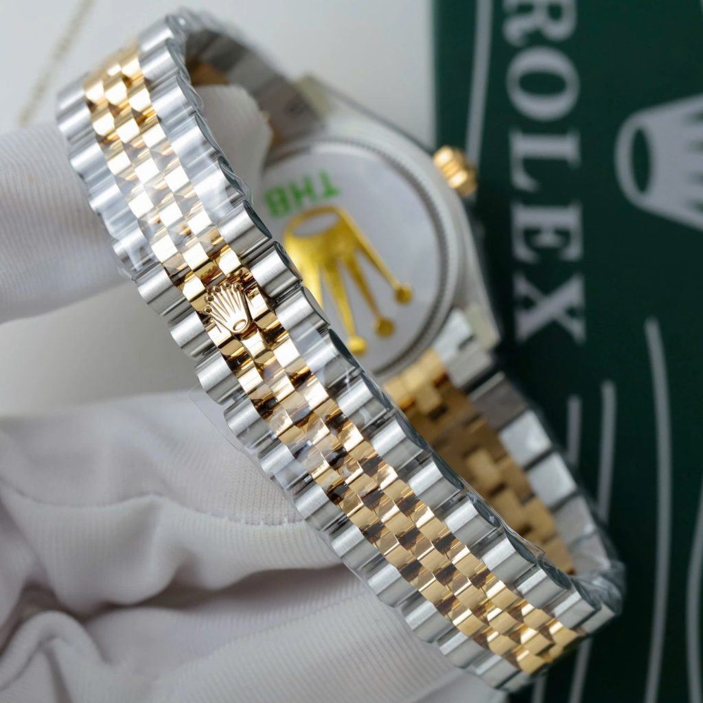 Đồng Hồ Rolex DateJust Rep Cao Cấp Nữ Mặt Khảm Xà Cừ Mạ Vàng Nhà Máy THB 31mm (1)