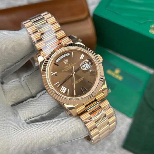 Rolex Day-Date 228235 Rose Gold Chocolate Dial Watch 40mm - Image 2