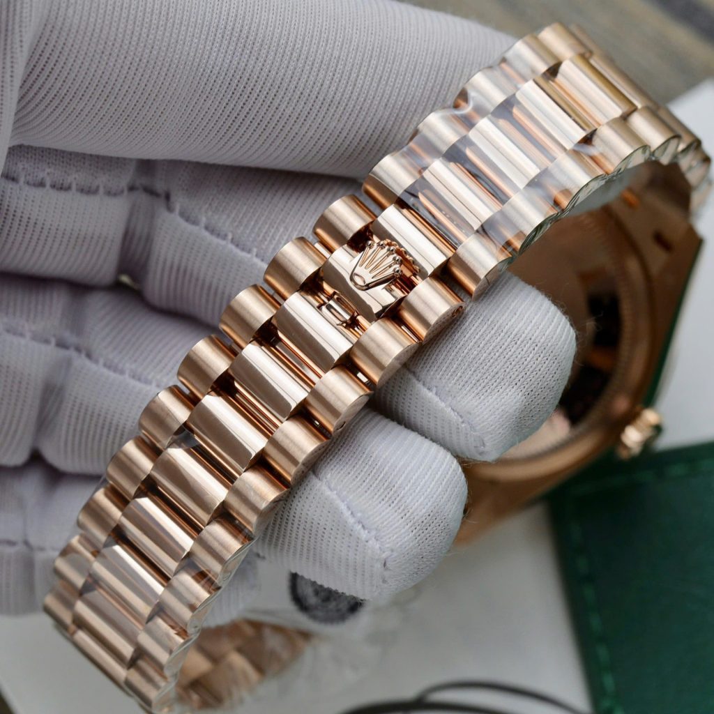 Đồng Hồ Rolex Day-Date Chế Tác Bọc Vàng Thật 18K Mặt Chocolate 36mm (2)