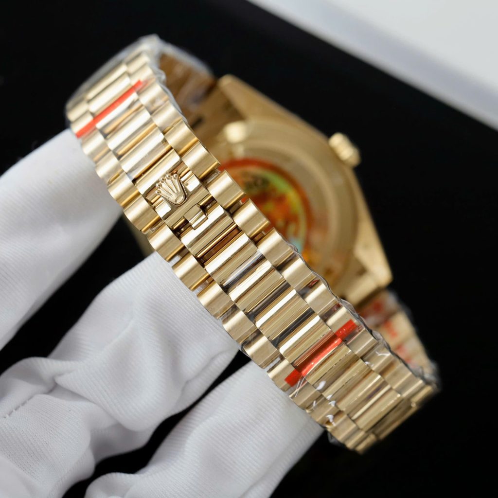 Đồng Hồ Rolex Day-Date Mặt Đen Rep 11 Trọng Lượng 184 Grams Nhà Máy QF 40mm (2)