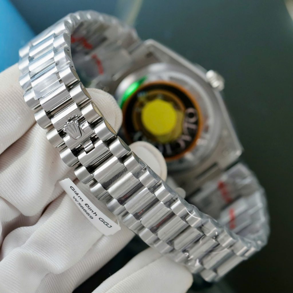 Đồng Hồ Rolex Day-Date Mặt Thiên Thạch Chế Tác Cọc Số Kim Cương Moissanite Xưởng QF 36mm (2)