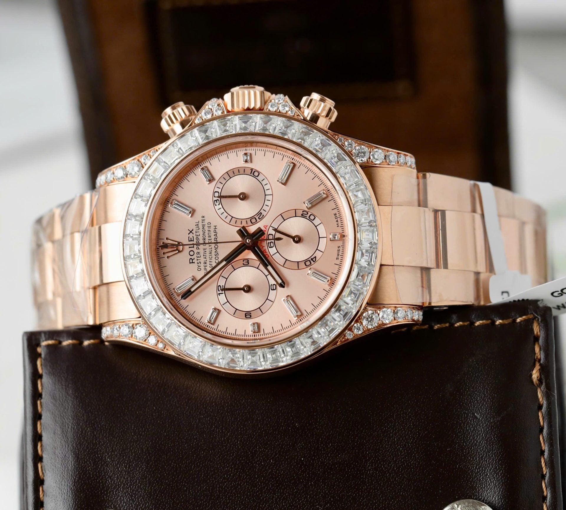 Rolex Daytona 126595TBR Watch Gold Wrapped And Moissanite Diamonds 40mm - Image 3