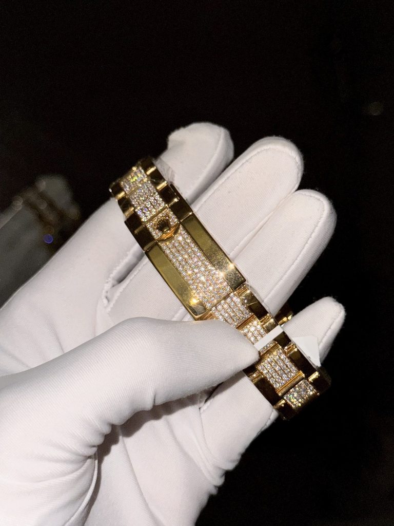 Đồng Hồ Rolex Daytona Chế Tác Bọc Vàng Độ Moisasnite Eye Of Tiger 40mm (1)