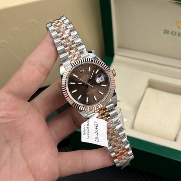 Rolex Watches Date Just Gold Wrapped Chocolate Dial 41mm - Image 3