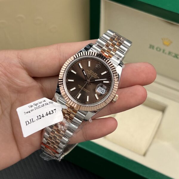 Rolex Watches Date Just Gold Wrapped Chocolate Dial 41mm - Image 2