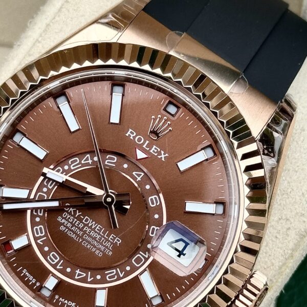 Rolex Watch Sky-Dweller 336235 Chocolate Dial Rubber Strap 42mm - Image 4