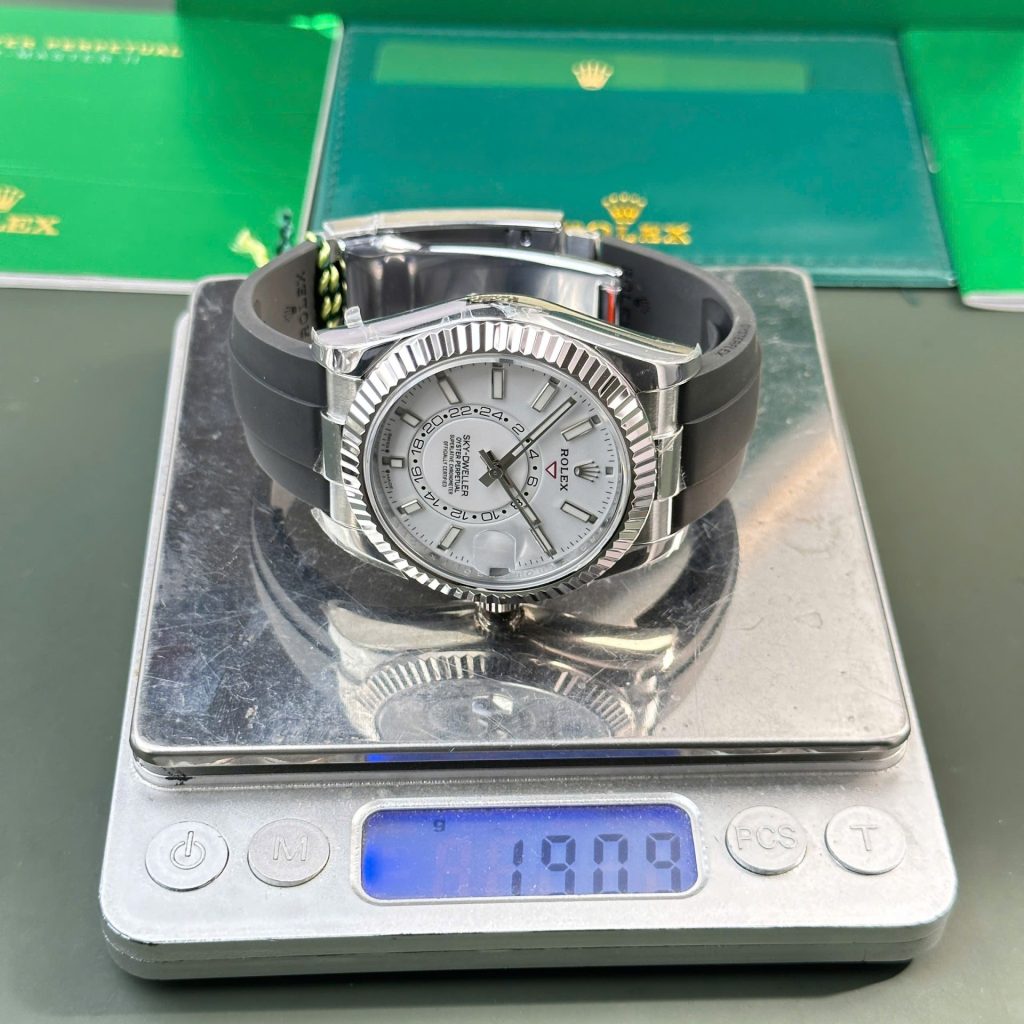 Đồng Hồ Rolex Sky-Dweller Mặt Trắng Replica 11 Tuỳ Chỉnh Trọng Lượng 192 Grams Xưởng ZF 42mm (2)