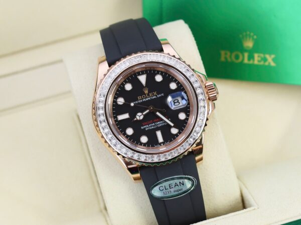 Rolex Yacht Gold Wrapped With Moissanite Baguette Diamond 40mm - Image 4