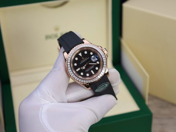 Rolex Yacht Gold Wrapped With Moissanite Baguette Diamond 40mm - Image 3