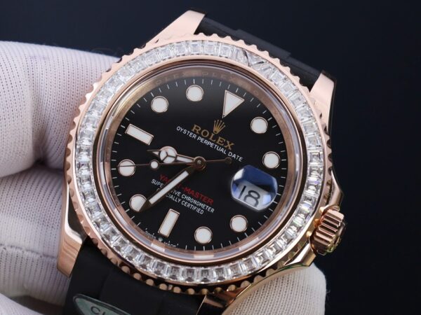 Rolex Yacht Gold Wrapped With Moissanite Baguette Diamond 40mm - Image 7