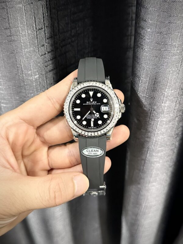 Rolex Watch Yacht Moissanite Diamonds 40mm