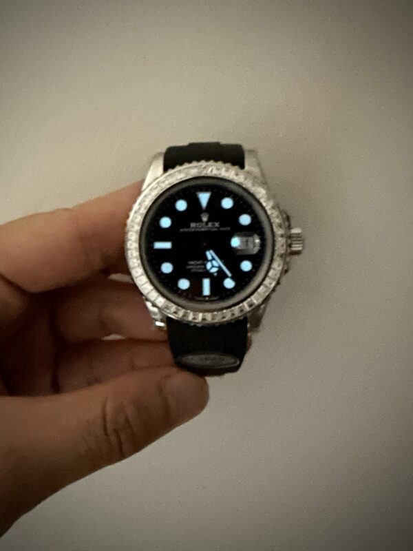 Rolex Watch Yacht Moissanite Diamonds 40mm - Image 6