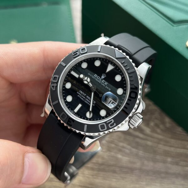 Rolex Watch Yacht Black Dial Rubber Strap 40mm - Image 3