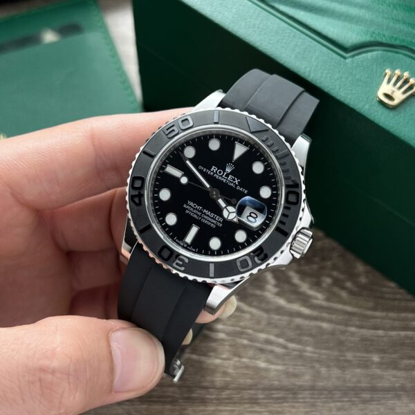 Rolex Yacht Black Dial Rubber Strap 40mm - Image 2