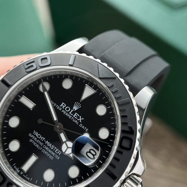 Rolex Yacht Black Dial Rubber Strap 40mm - Image 4