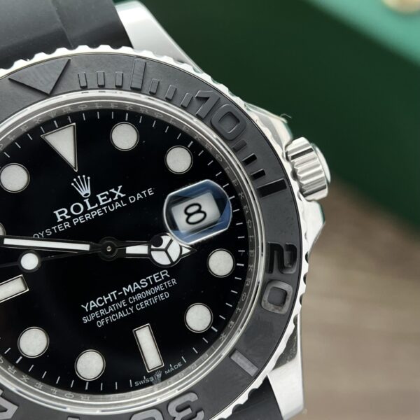 Rolex Yacht Black Dial Rubber Strap 40mm - Image 5